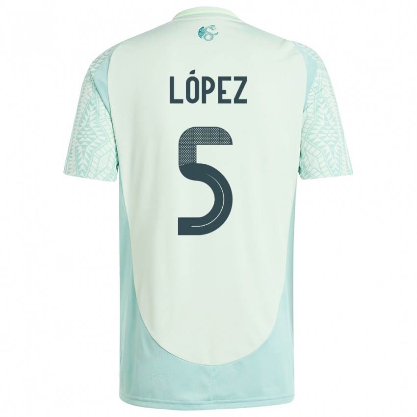 Criança Camisola México Jimena Lopez #5 Linho Verde Alternativa 24-26 Camisa