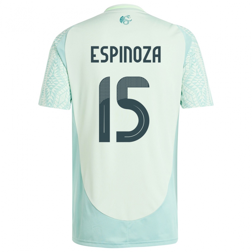 Criança Camisola México Greta Espinoza #15 Linho Verde Alternativa 24-26 Camisa