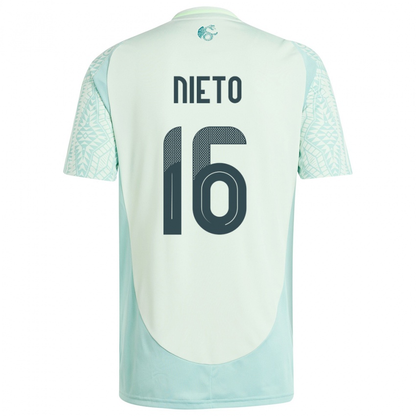 Criança Camisola México Karla Nieto #16 Linho Verde Alternativa 24-26 Camisa