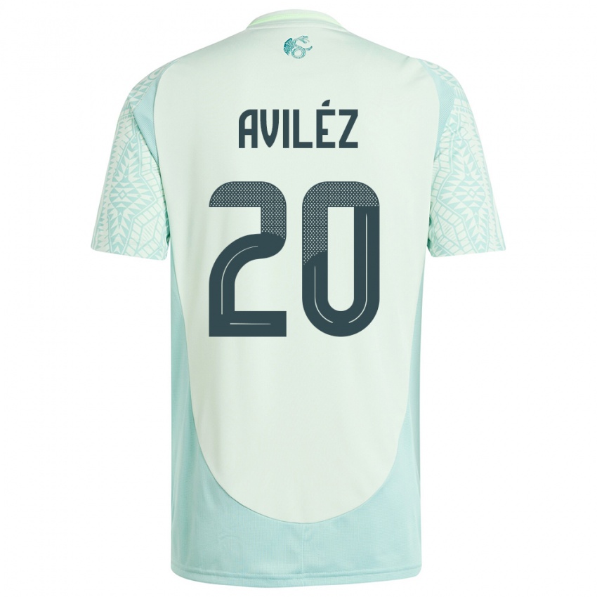 Criança Camisola México Aylin Avilez #20 Linho Verde Alternativa 24-26 Camisa