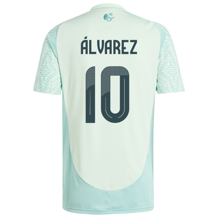 Criança Camisola México Efrain Alvarez #10 Linho Verde Alternativa 24-26 Camisa