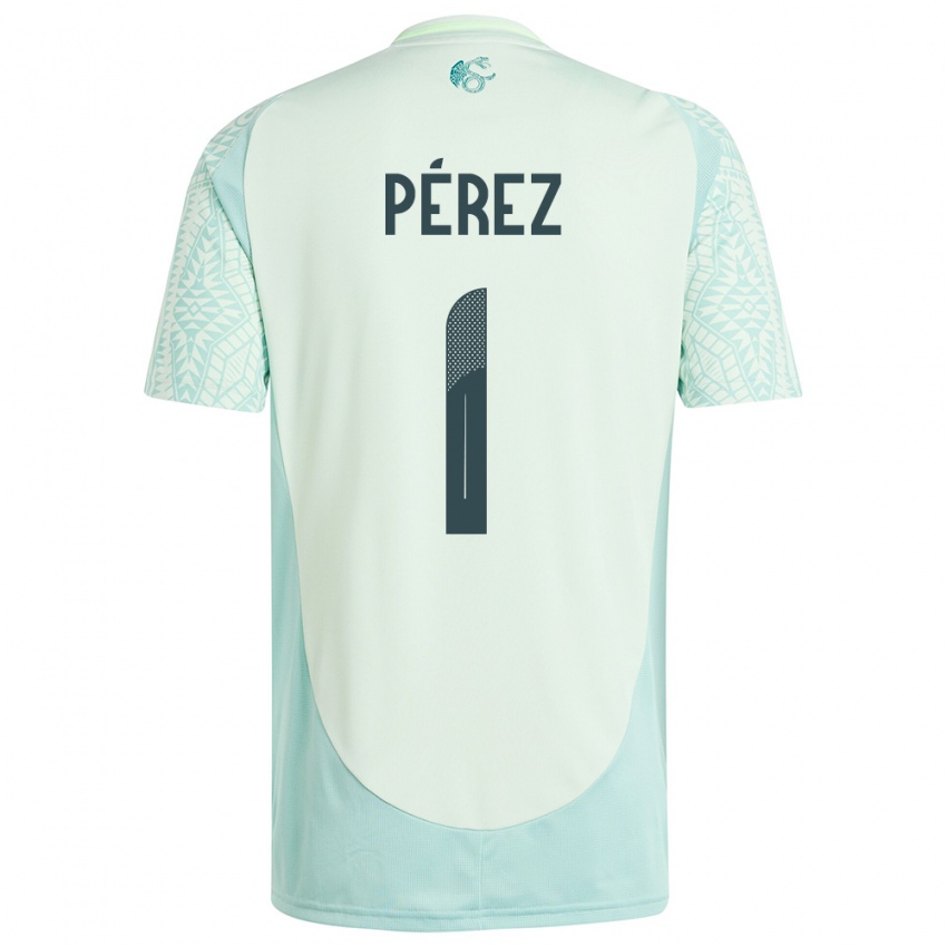 Criança Camisola México Emiliano Perez #1 Linho Verde Alternativa 24-26 Camisa