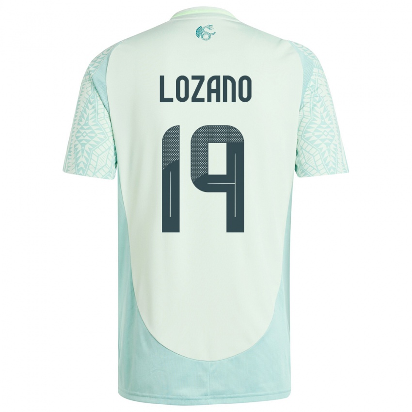 Criança Camisola México Esteban Lozano #19 Linho Verde Alternativa 24-26 Camisa