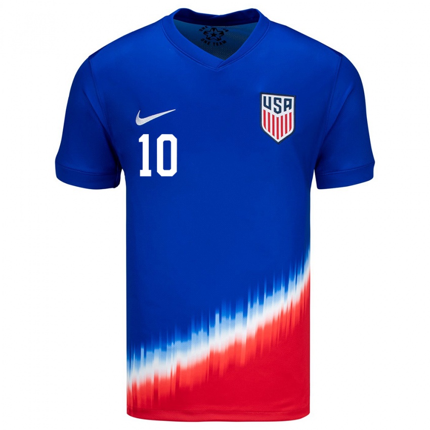 Criança Camisola Estados Unidos Christian Pulisic #10 Azul Alternativa 24-26 Camisa