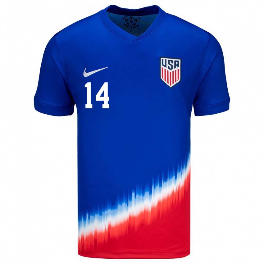 Criança Camisola Estados Unidos Sam Coffey #14 Azul Alternativa 24-26 Camisa