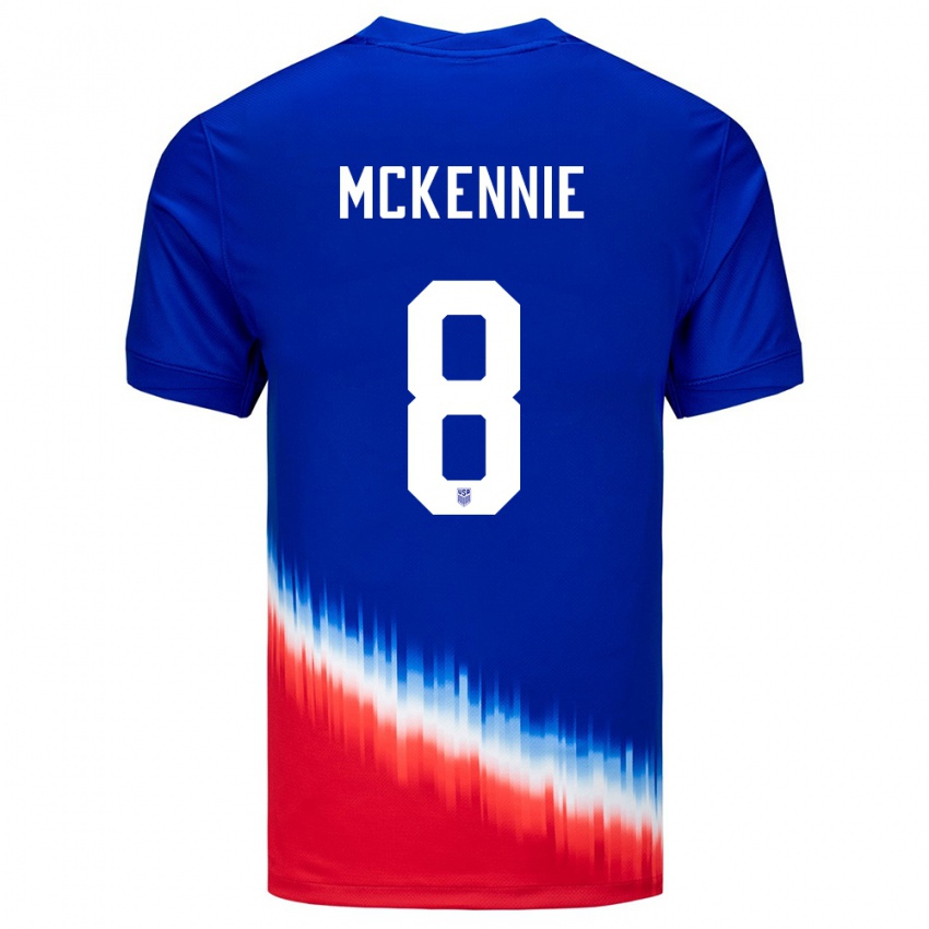 Criança Camisola Estados Unidos Weston Mckennie #8 Azul Alternativa 24-26 Camisa