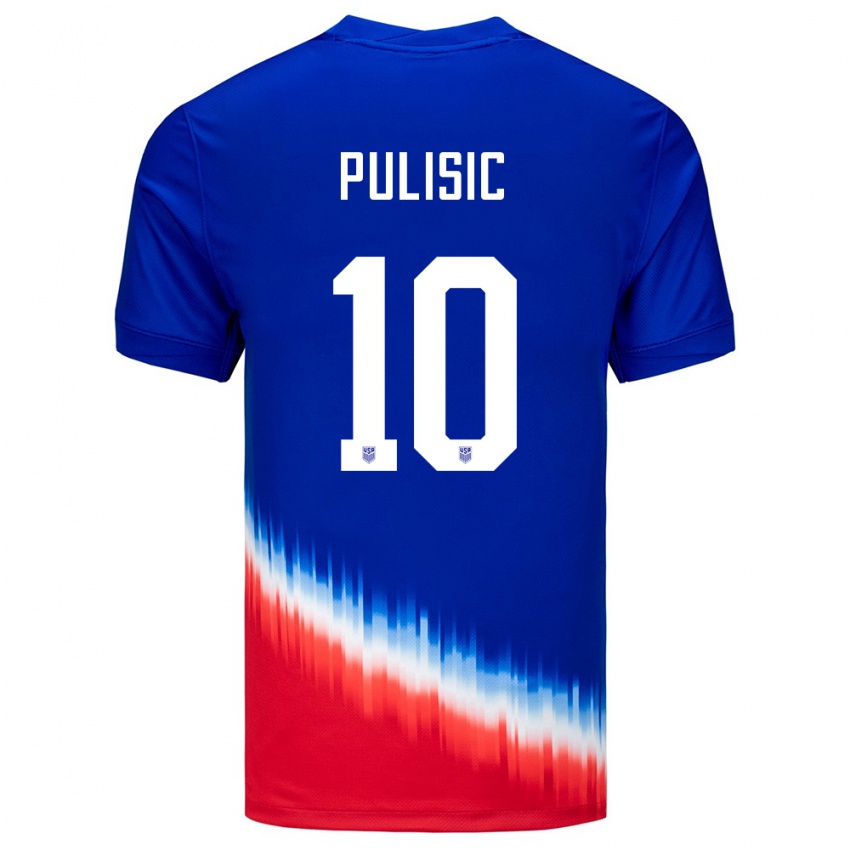 Criança Camisola Estados Unidos Christian Pulisic #10 Azul Alternativa 24-26 Camisa