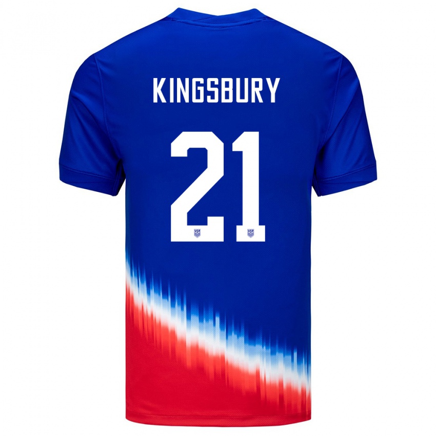 Criança Camisola Estados Unidos Aubrey Kingsbury #21 Azul Alternativa 24-26 Camisa