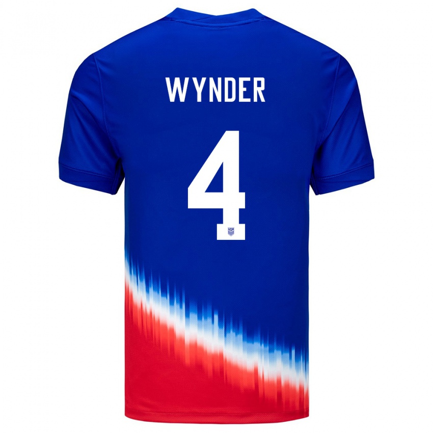 Criança Camisola Estados Unidos Joshua Wynder #4 Azul Alternativa 24-26 Camisa