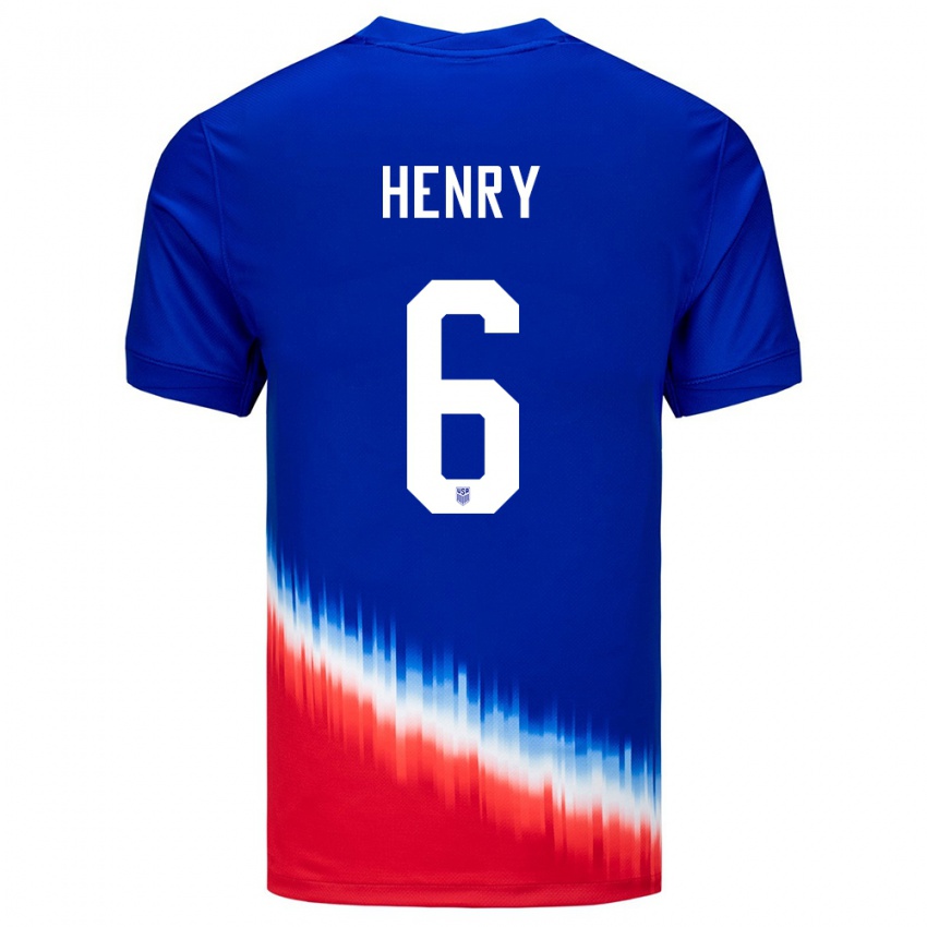 Criança Camisola Estados Unidos Kobi Henry #6 Azul Alternativa 24-26 Camisa