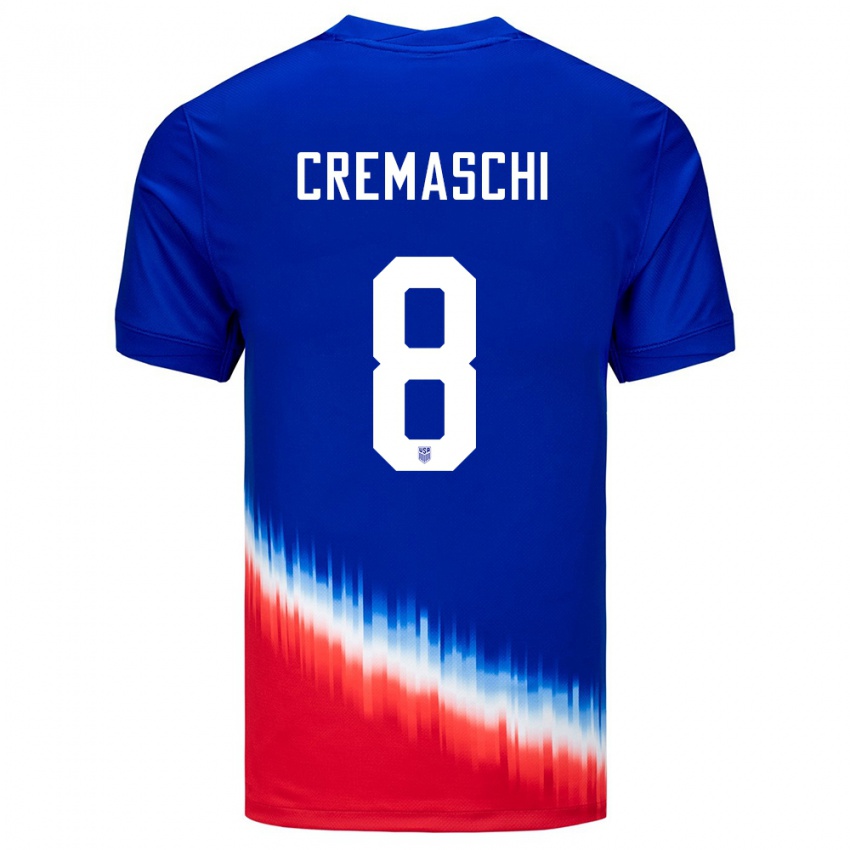 Criança Camisola Estados Unidos Benjamin Cremaschi #8 Azul Alternativa 24-26 Camisa