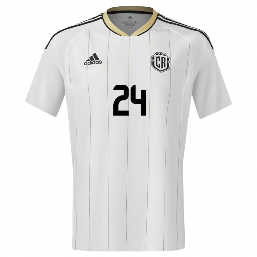 Criança Camisola Costa Rica Douglas Lopez #24 Branco Alternativa 24-26 Camisa