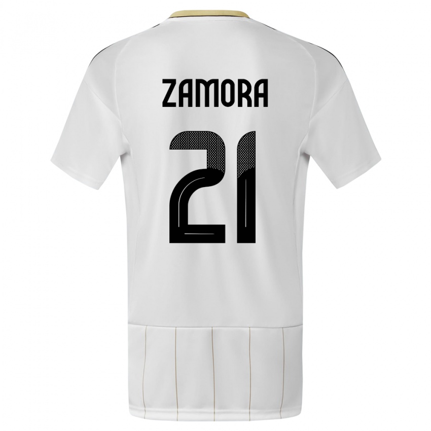 Criança Camisola Costa Rica Alvaro Zamora #21 Branco Alternativa 24-26 Camisa