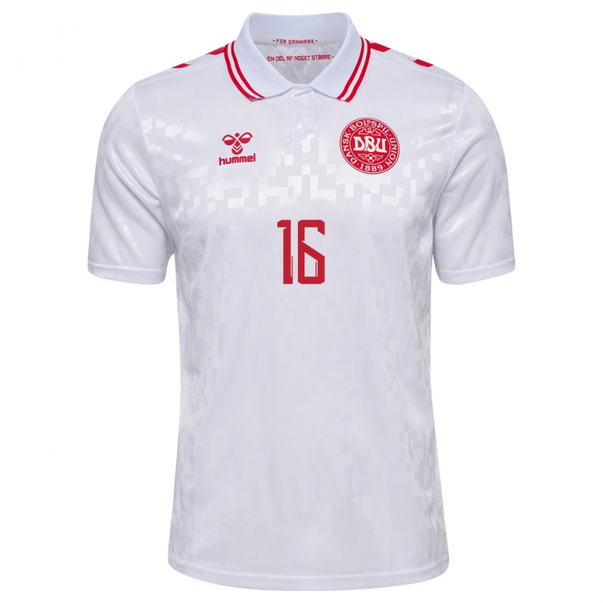 Criança Camisola Dinamarca Filip Jorgensen #16 Branco Alternativa 24-26 Camisa