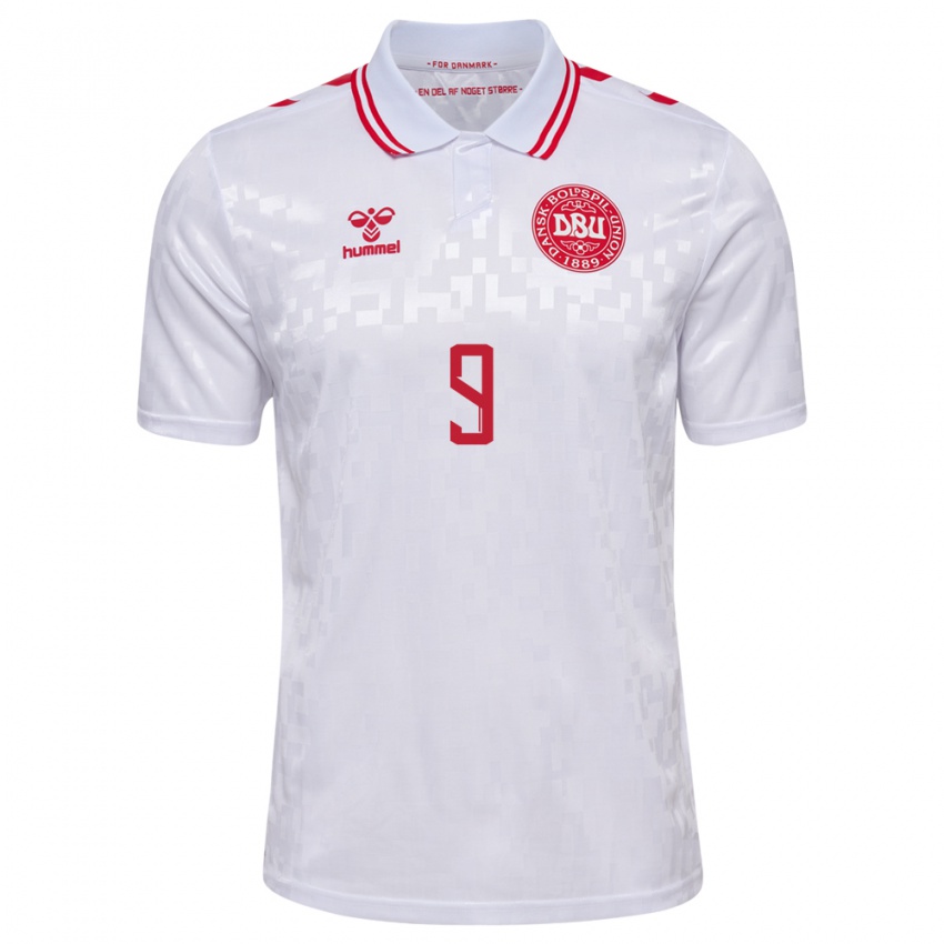 Criança Camisola Dinamarca Nadia Nadim #9 Branco Alternativa 24-26 Camisa