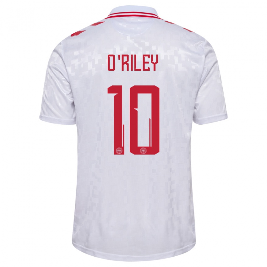 Criança Camisola Dinamarca Matt O Riley #10 Branco Alternativa 24-26 Camisa