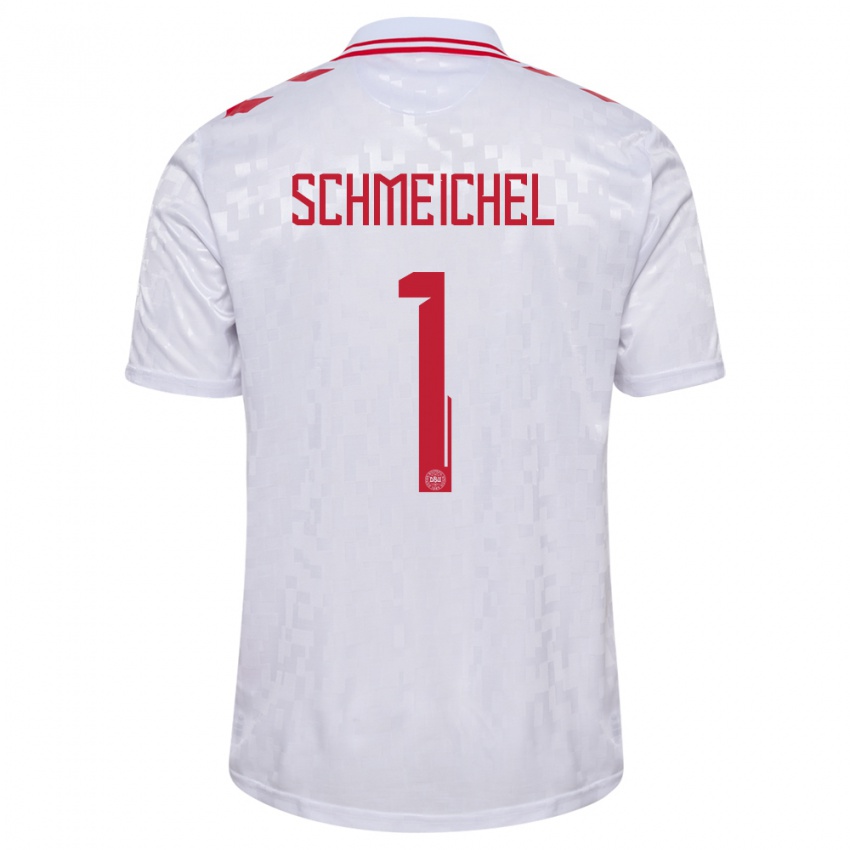 Criança Camisola Dinamarca Kasper Schmeichel #1 Branco Alternativa 24-26 Camisa