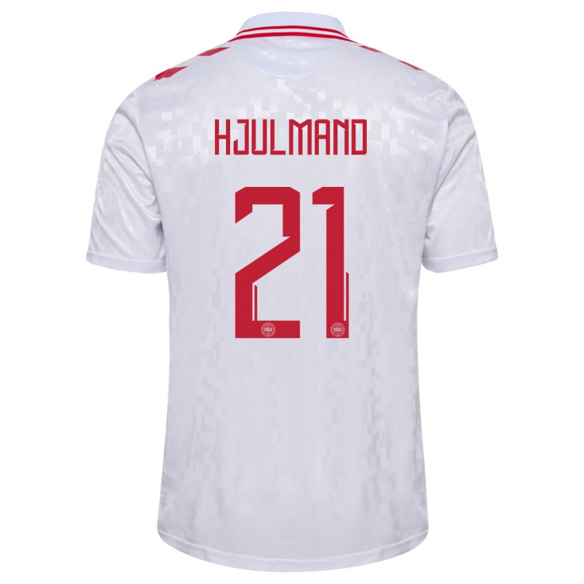 Criança Camisola Dinamarca Morten Hjulmand #21 Branco Alternativa 24-26 Camisa