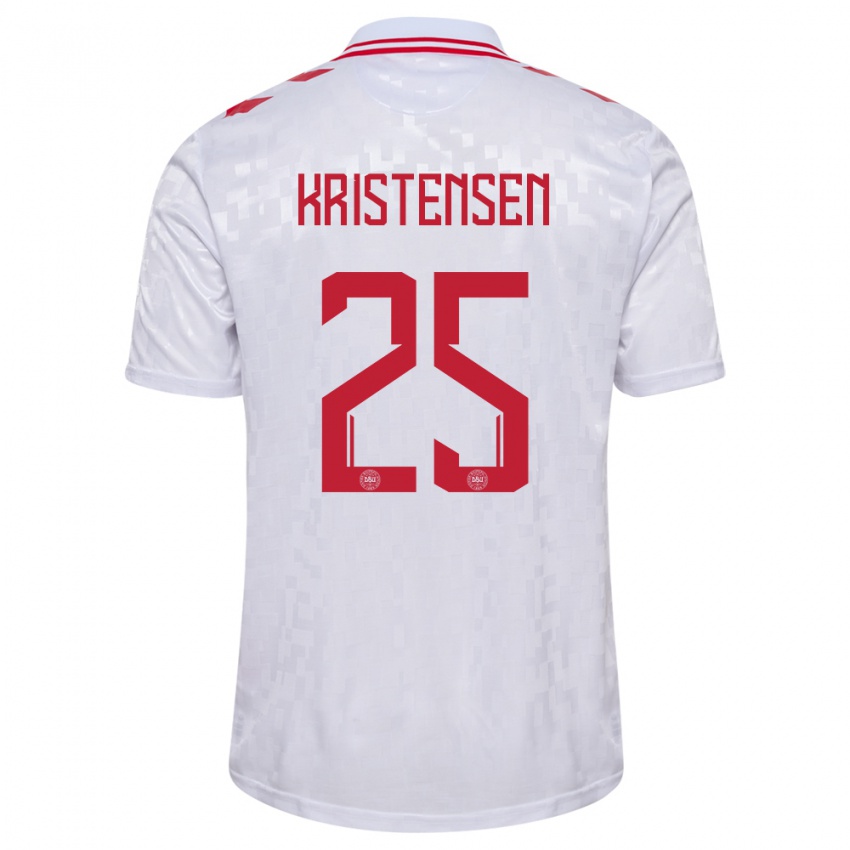 Criança Camisola Dinamarca Rasmus Kristensen #25 Branco Alternativa 24-26 Camisa