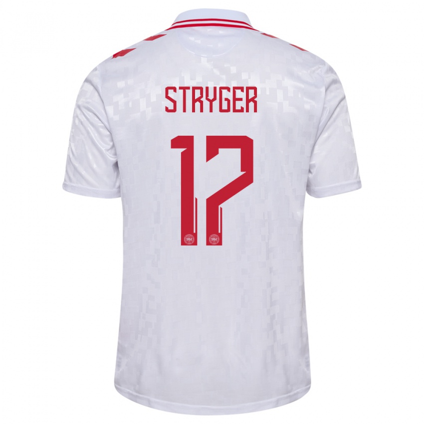 Criança Camisola Dinamarca Jens Stryger Larsen #17 Branco Alternativa 24-26 Camisa