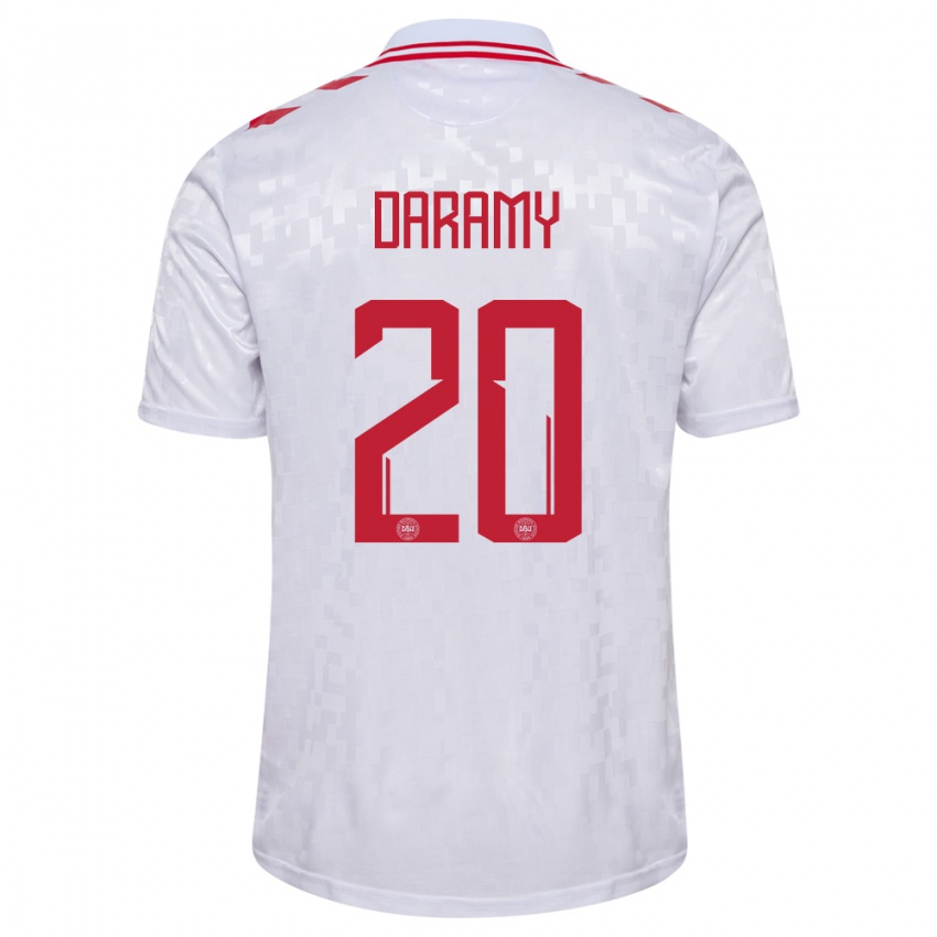 Criança Camisola Dinamarca Mohamed Daramy #20 Branco Alternativa 24-26 Camisa