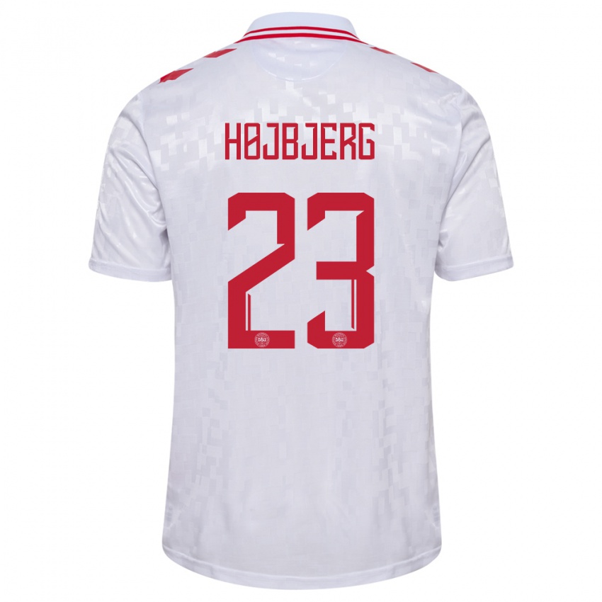 Criança Camisola Dinamarca Pierre Emile Hojbjerg #23 Branco Alternativa 24-26 Camisa