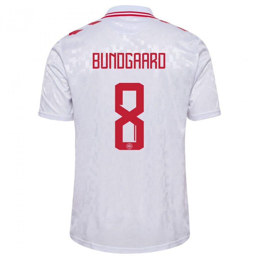 Criança Camisola Dinamarca Filip Bundgaard #8 Branco Alternativa 24-26 Camisa