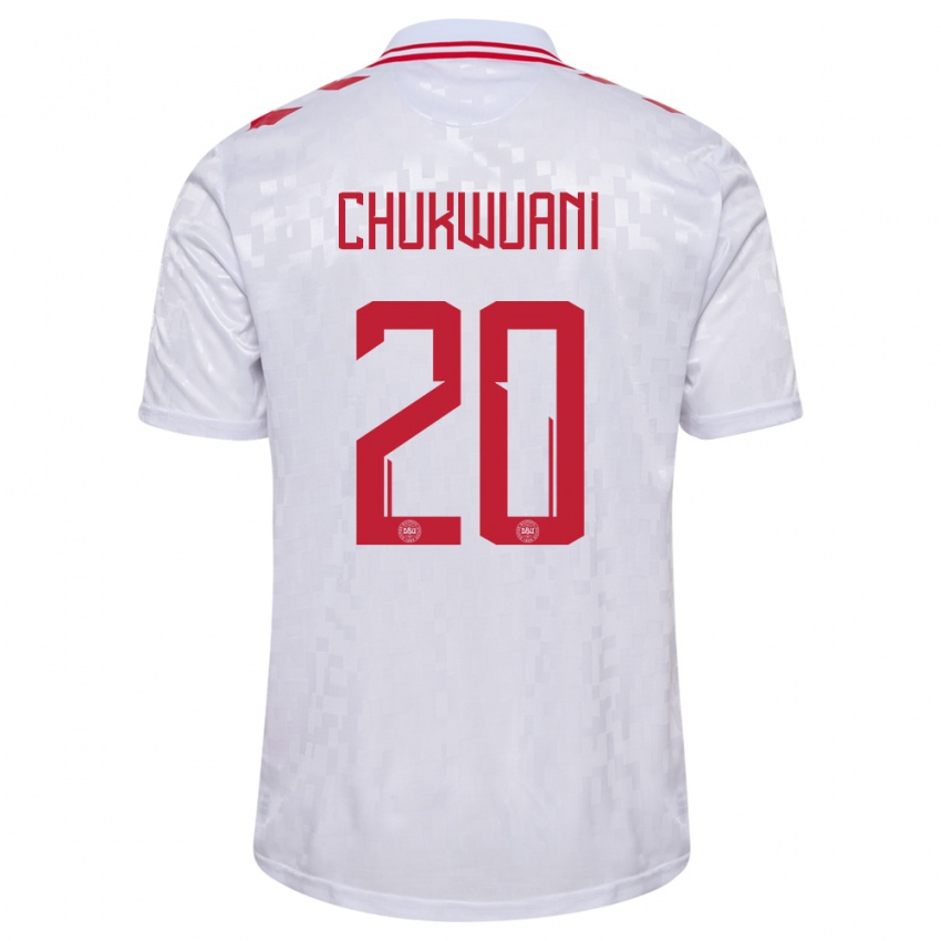 Criança Camisola Dinamarca Tochi Chukwuani #20 Branco Alternativa 24-26 Camisa