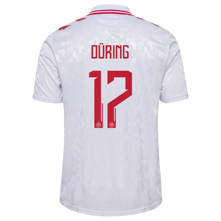 Criança Camisola Dinamarca Rasmus Düring #17 Branco Alternativa 24-26 Camisa