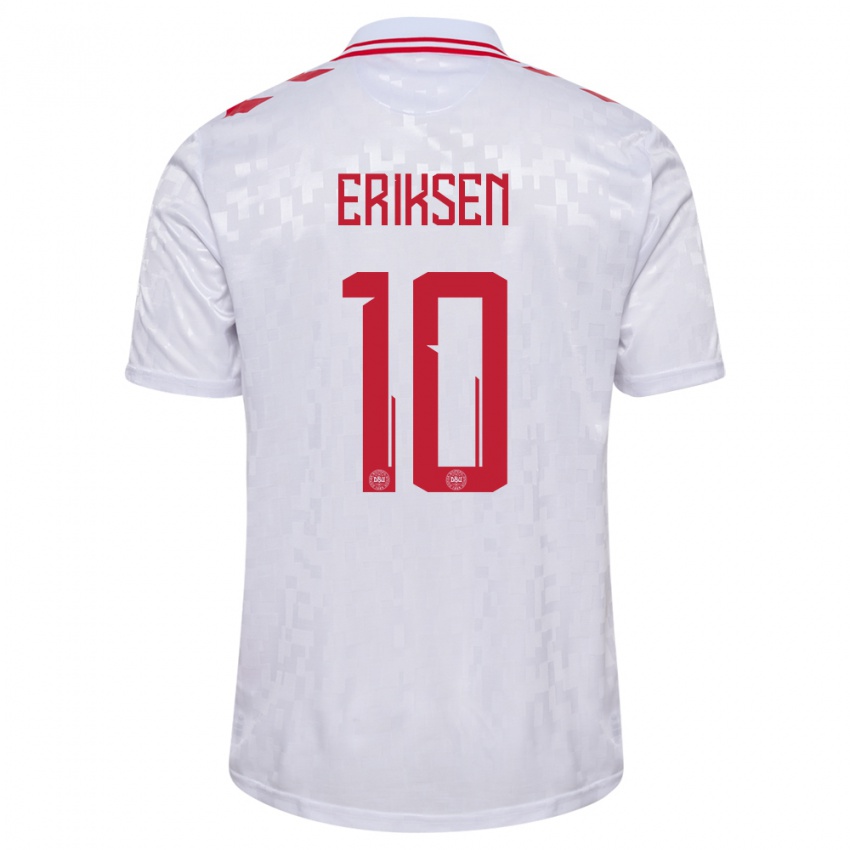 Criança Camisola Dinamarca Christian Eriksen #10 Branco Alternativa 24-26 Camisa