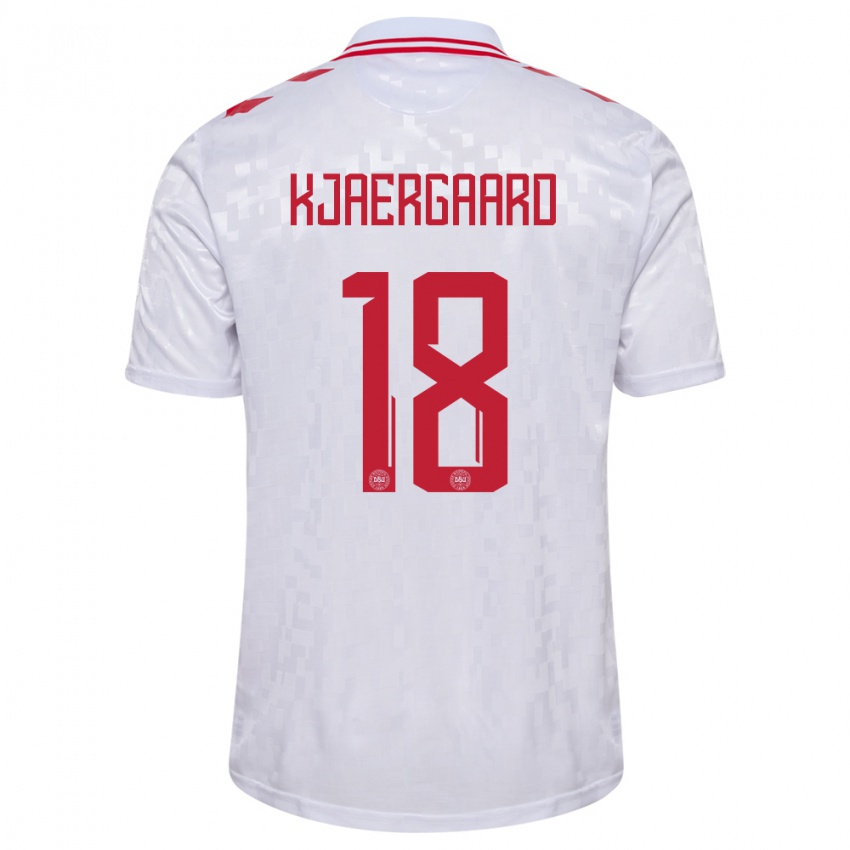 Criança Camisola Dinamarca Maurits Kjaergaard #18 Branco Alternativa 24-26 Camisa