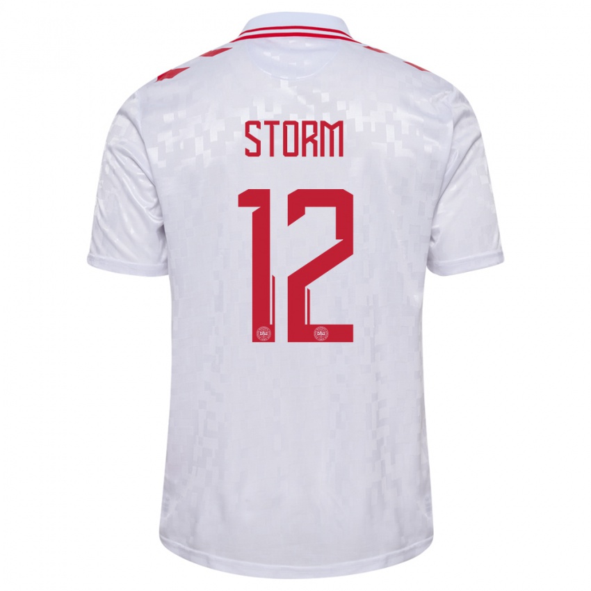 Criança Camisola Dinamarca Tobias Storm #12 Branco Alternativa 24-26 Camisa