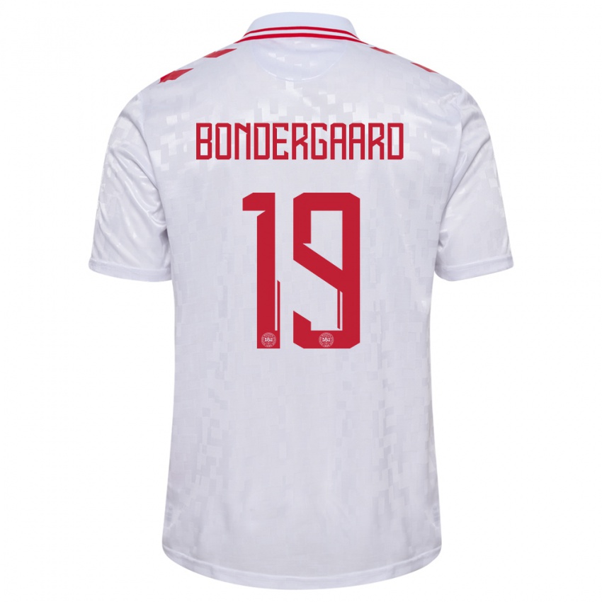 Criança Camisola Dinamarca Asbjorn Bondergaard #19 Branco Alternativa 24-26 Camisa