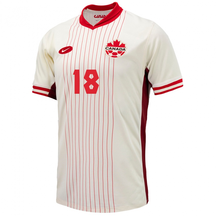 Criança Camisola Canadá Milan Borjan #18 Branco Alternativa 24-26 Camisa