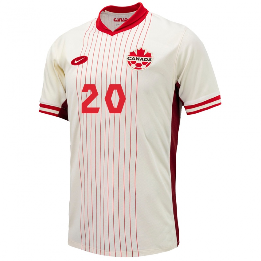 Criança Camisola Canadá Hugo Mbongue #20 Branco Alternativa 24-26 Camisa