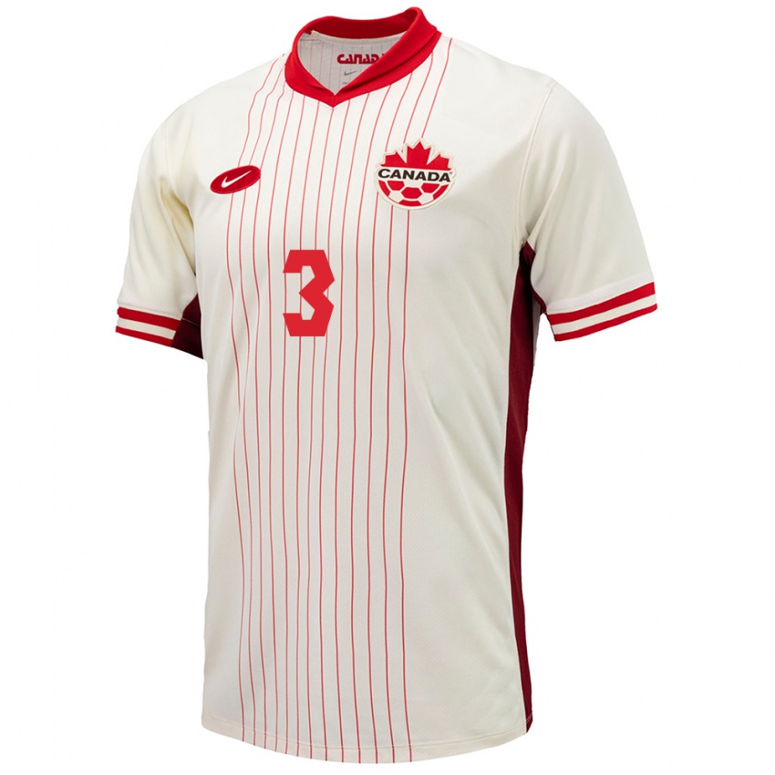 Criança Camisola Canadá Kadeisha Buchanan #3 Branco Alternativa 24-26 Camisa