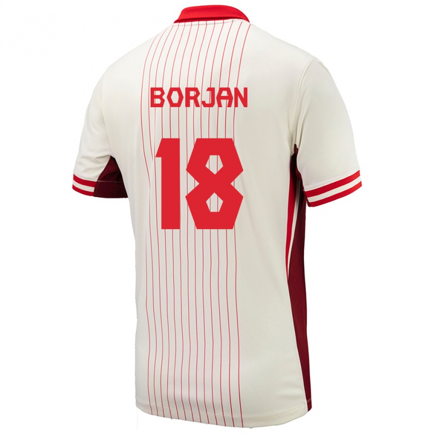 Criança Camisola Canadá Milan Borjan #18 Branco Alternativa 24-26 Camisa