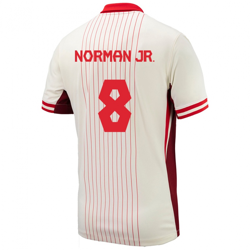 Criança Camisola Canadá David Norman Jr. #8 Branco Alternativa 24-26 Camisa