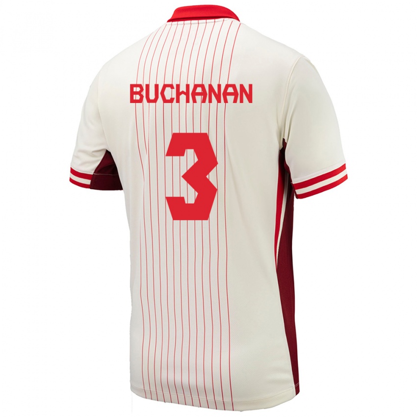 Criança Camisola Canadá Kadeisha Buchanan #3 Branco Alternativa 24-26 Camisa