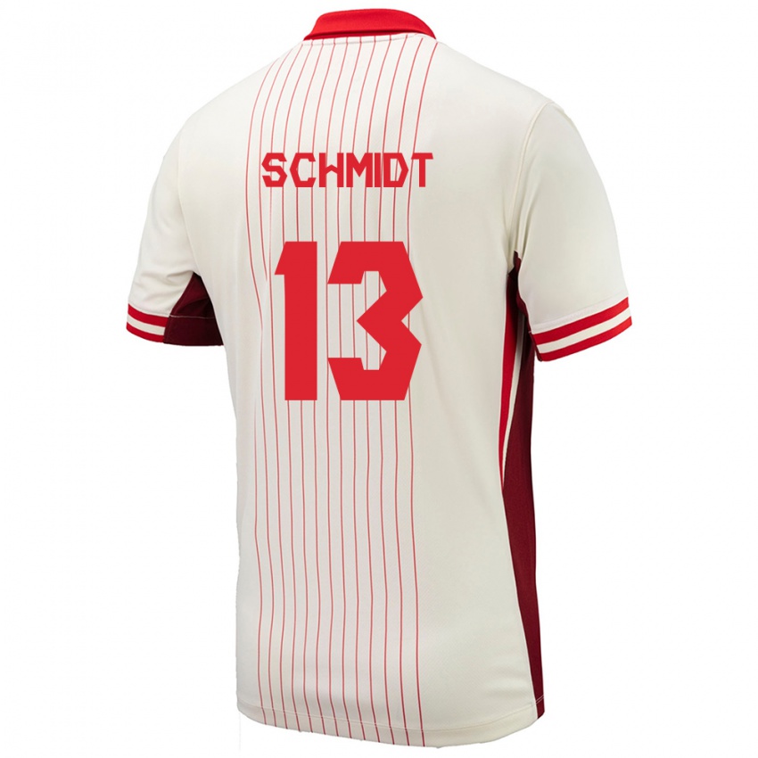 Criança Camisola Canadá Sophie Schmidt #13 Branco Alternativa 24-26 Camisa