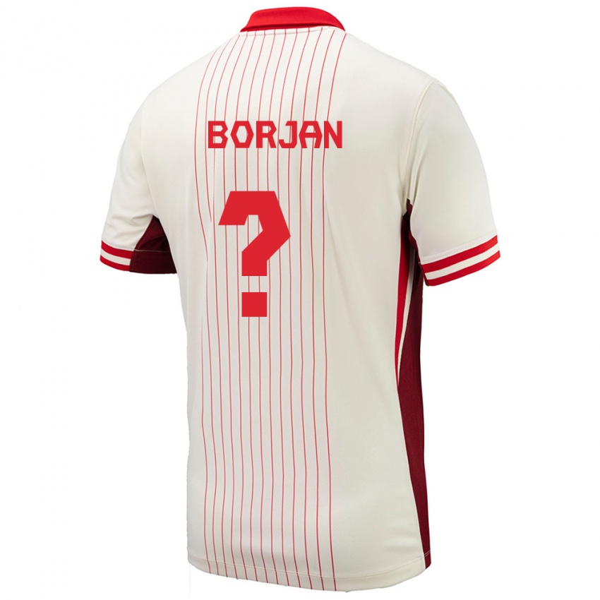 Criança Camisola Canadá Nikola Borjan #0 Branco Alternativa 24-26 Camisa