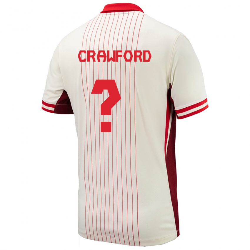 Criança Camisola Canadá Tyler Crawford #0 Branco Alternativa 24-26 Camisa