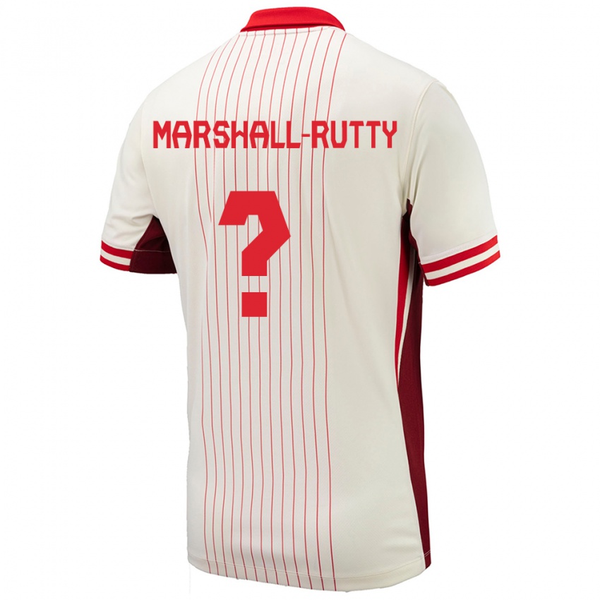 Criança Camisola Canadá Jahkeele Marshall Rutty #0 Branco Alternativa 24-26 Camisa