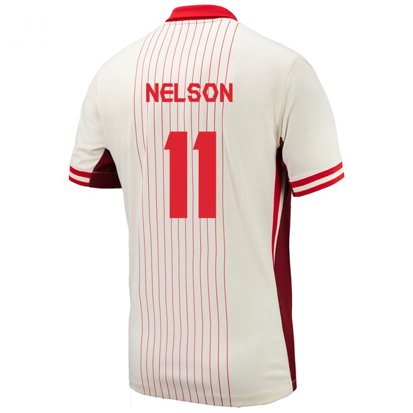 Criança Camisola Canadá Jayden Nelson #11 Branco Alternativa 24-26 Camisa