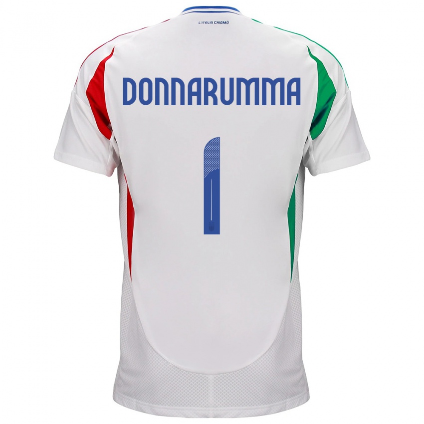 Criança Camisola Itália Gianluigi Donnarumma #1 Branco Alternativa 24-26 Camisa