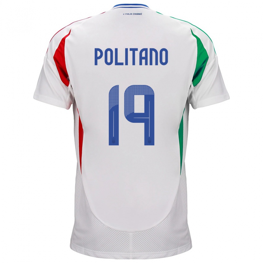 Criança Camisola Itália Matteo Politano #19 Branco Alternativa 24-26 Camisa