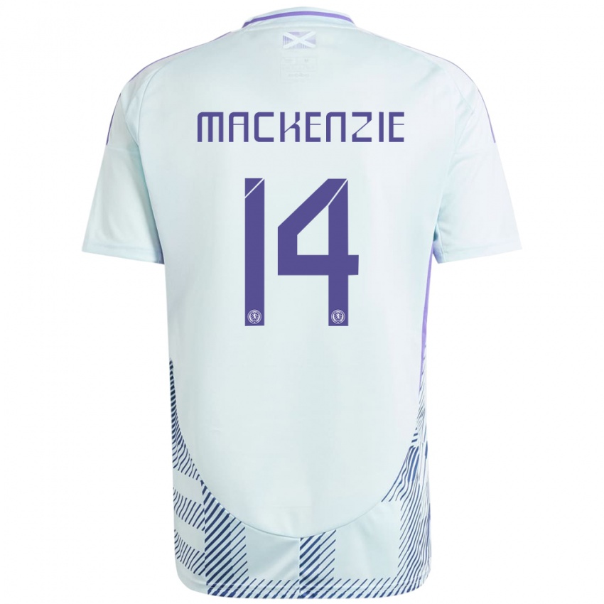 Criança Camisola Escócia Magnus Mackenzie #14 Azul Menta Claro Alternativa 24-26 Camisa