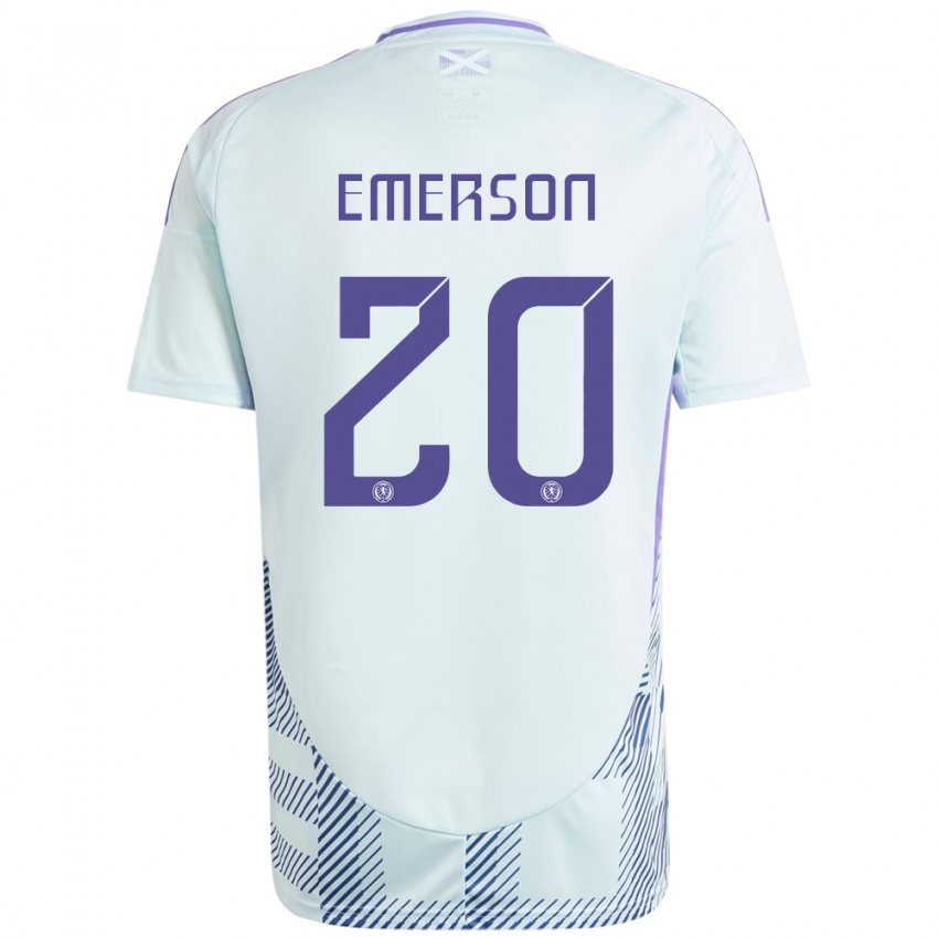 Criança Camisola Escócia Johnny Emerson #20 Azul Menta Claro Alternativa 24-26 Camisa