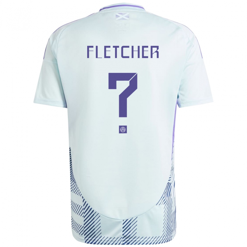 Criança Camisola Escócia Tyler Fletcher #0 Azul Menta Claro Alternativa 24-26 Camisa