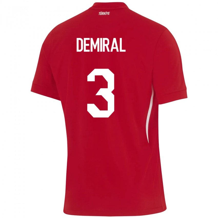 Criança Camisola Turquia Merih Demiral #3 Vermelho Alternativa 24-26 Camisa